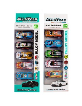 Σετ 5 Μεταλλικά Αυτοκινητάκια Pull Back 9x31x3cm ToyMarkt 902296