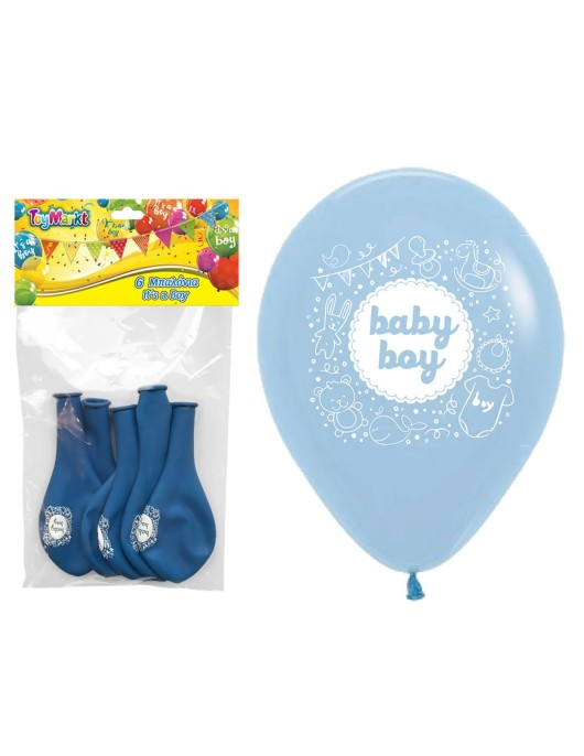 Μπαλλόνια 12" 6τεμ Baby boy 30cm ToyMarkt 911265