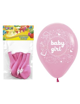 Μπαλόνια 12" 6τεμ Baby Girl 30cm ToyMarkt 911266