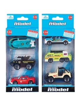 Σετ 3 τεμ Μεταλλικά Οχήματα Free Wheels 9x21cm ToyMarkt 913103