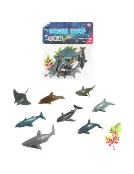 Μικρό σετ 8 Θαλάσσια Κήτη 14x16cm ToyMarkt 913151