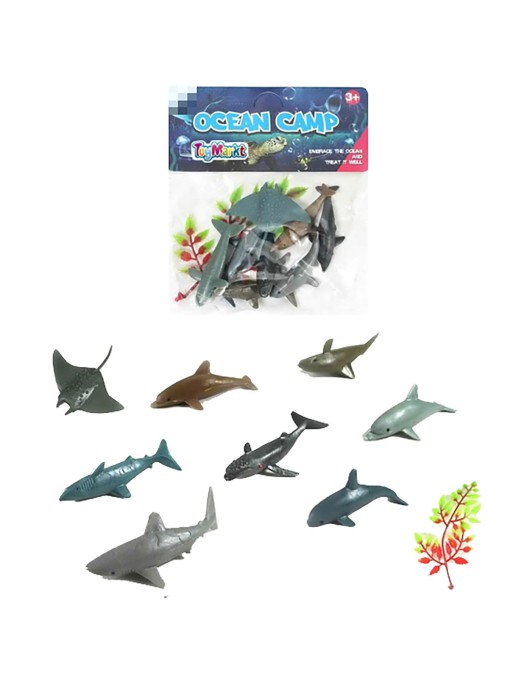 Μικρό σετ 8 Θαλάσσια Κήτη 14x16cm ToyMarkt 913151