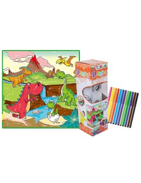 Ζωγραφική Δεινοσαυράκια 50x50cm &amp; 12 Χρώματα 8x8x26cm ToyMarkt 913204
