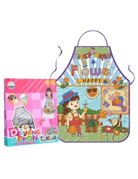 Ποδιά Ζωγραφικής Λουλούδια 36x46cm &amp; 12 Χρώματα 19x23x5cm ToyMarkt 913205