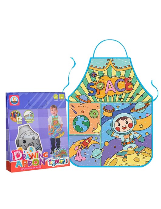 Ποδιά Ζωγραφικής Διάστημα 36x46cm & 12 Χρώματα 19x23x5cm ToyMarkt 913206