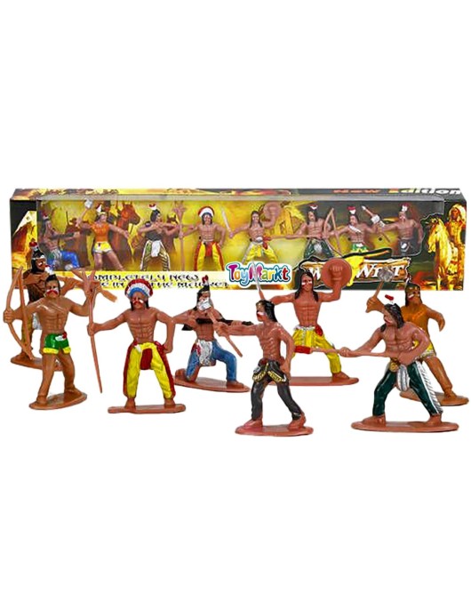 8 Ινδιάνοι σε Μακρόστενο Κουτί 39x8x3cm ToyMarkt 913270