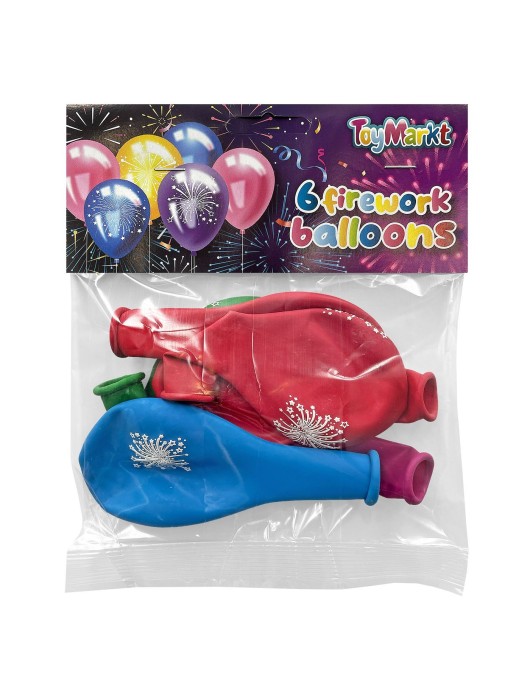 Σετ 6 Μπαλόνια Πυροτεχνήματα 30cm ToyMarkt 913484