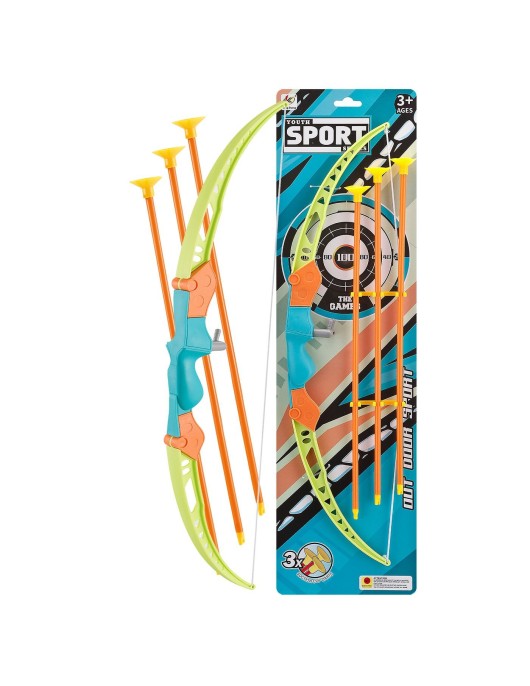 Τόξο 3 Βέλη & Στόχος 17x60x3cm ToyMarkt 913537