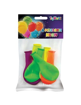 Σετ 6 Μπαλόνια Νέον 26cm ToyMarkt 913567