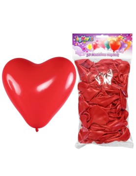 Σετ 50 Μπαλόνια Καρδιά Κόκκινη 23cm ToyMarkt 913590