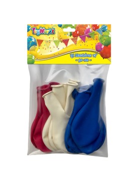 15 Μπαλόνια 12" Μπλε-Κοκ-Λευκά 30cm ToyMarkt 91105