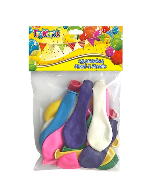 Σετ 24 Μπαλόνια Μικρά & Μεσαία ToyMarkt 91110