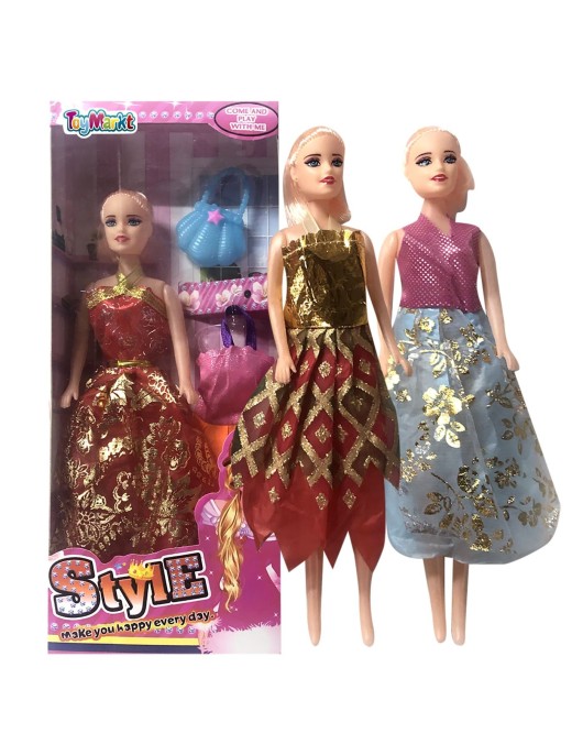 Κούκλα Style με Τσάντα & Έξτρα Φόρεμα 13x32x4cm ToyMarkt 922076