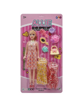 Κούκλα Μοντέλο Καρτέλα με Φορέματα &amp; Αξεσουάρ 20x37cm ToyMarkt 922095