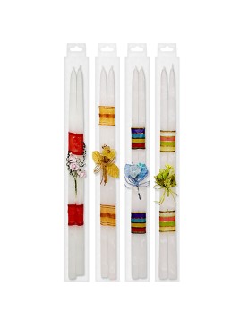 Λαμπάδες με Άνθη σετ 2τεμ 40cm Bunny's 931076