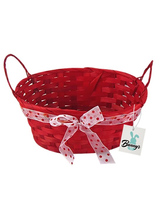 Καλάθι Μπαμπού Οβάλ με Φιόγκο 23x18x10cm (Υ10cm) Bunny's 931253