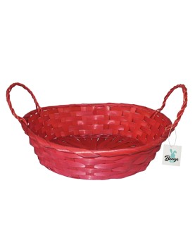 Καλάθι Μπαμπού Κόκκινο Οβάλ 28x21x8,5cm Bunny's 931264