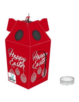 Φαναράκι με Ρεσώ Κόκκινο με Αυγα 21x9,5cm Bunny's 931369