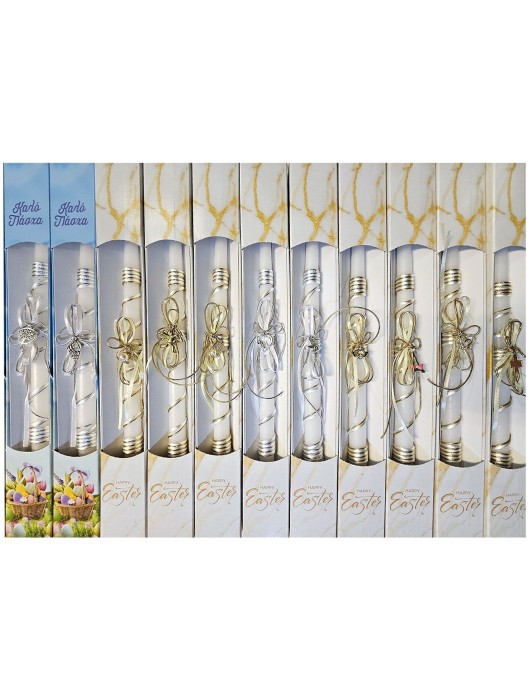 Λαμπάδα Μεταλλικό Στολίδι Ντεκορ σε Χρωματιστό Κουτί 36cm x ø17mm Bunny's 931510