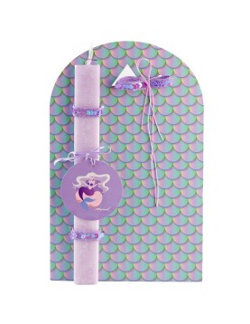 Λαμπάδα με Πλαίσιο Γοργόνα 32x20cm Κερί=29x3x1cm Bunny's 931855