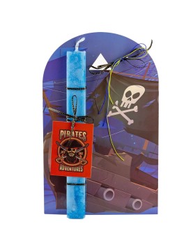 Λαμπάδα με Πλαίσιο Πειρατής 32x20cm Κερί=29x3x1cm Bunny's 931856