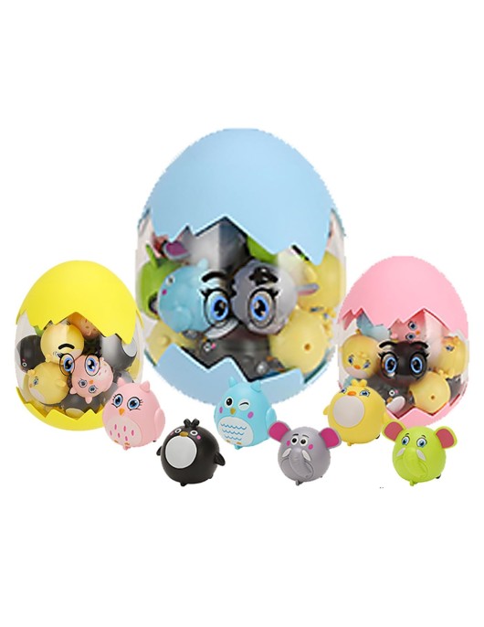 Αυγό σετ 20 τεμ Pull Back Ζωάκια Αυγό=19x15cm, Ζωάκια=5x4,5cm Bunny's 931994