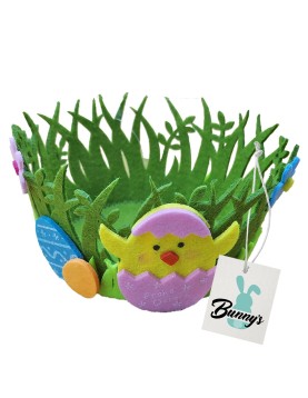 Καλάθι Τσόχινο Στρογγυλό Αυγό-Πουλάκι ø15x9cm Bunny's 931996