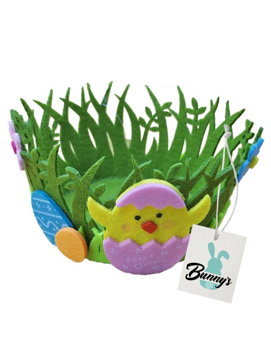 Καλάθι Τσόχινο Στρογγυλό Αυγό-Πουλάκι ø15x9cm Bunny's 931996