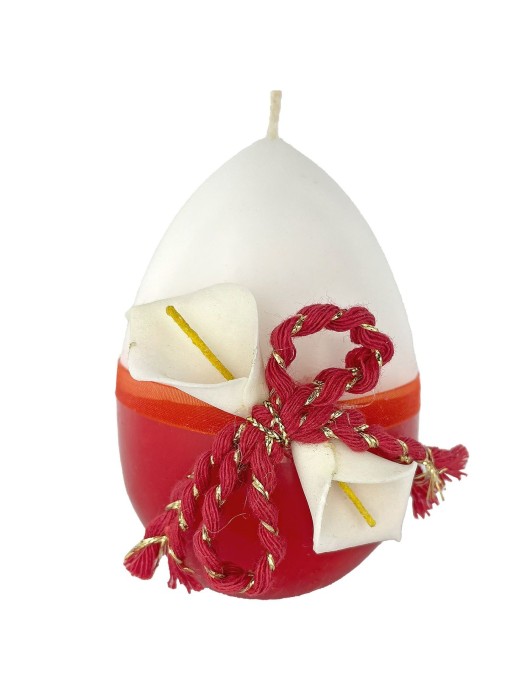 Κερί Δίχρωμο Αυγό Κορδόνι Κρίνος 9cm Bunny's 932027