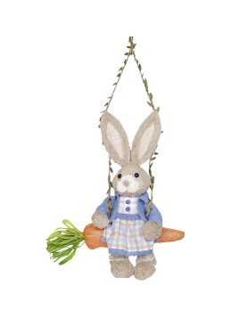 Λαγός Ψάθινος Κούνια Καρότο Κορίτσι 35x30x11cm Bunny's 932188