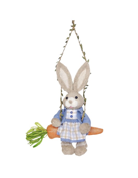 Λαγός Ψάθινος Κούνια Καρότο Κορίτσι 35x30x11cm Bunny's 932188