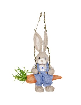 Λαγός Ψάθινος Κούνια Καρότο Αγόρι 35x30x11cm Bunny's 932189