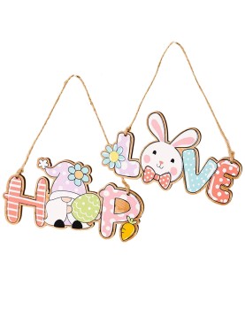 Στολίδι Ξύλινο HOP με Αυγό 14x6,5cm Bunny's 932268