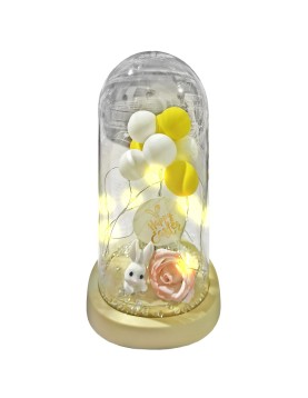 Γυάλα με φως Λαγουδάκι &amp; Μπάλες 22x11cm Bunny's 932276