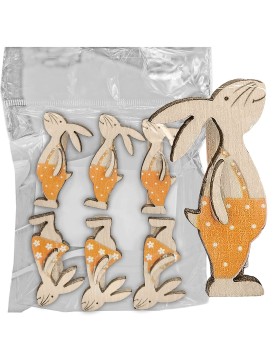 Μανταλάκια Λαγός Ξύλινα Σετ=6 τεμ 4,5cm Bunny's 932287