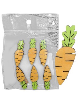 Μανταλάκια Καρότα Ξύλινα Σετ=6 τεμ 4,5cm Bunny's 932288