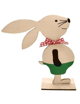 Ξύλινο Διακοσμητικό με Λαγό &amp; Φιόγκο 12x10,5cm Bunny's 932290