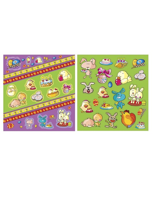 Στίκερ Πάσχα σετ=2καρ Καρ=17x16cm Bunny's 93595