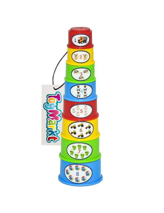 Μπεμπέ Εκπαιδευτική Πυραμίδα με 8 Νούμερα Υψος 23cm ToyMarkt 941101