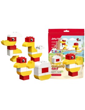 Σετ 10 τεμ Τουβλάκια Happy Farm, 3 Χρόνων+ 16x21cm ToyMarkt 95423