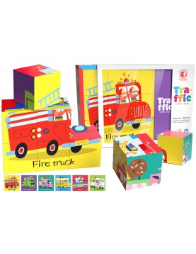 Κύβοι 9 Τεμ,6 σε 1, Οχήματα Traffic 26x20x7cm ToyMarkt 95440