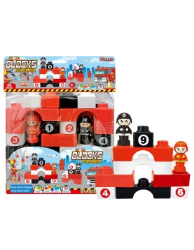 Τουβλάκια Πυροσβεστικό Σετ 28τεμ. 3 Χρόνων+ 24x28x7cm ToyMarkt 95453