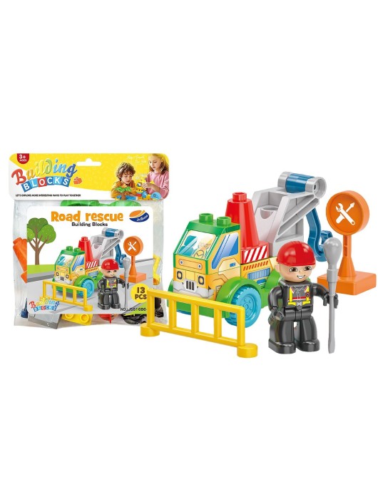 Τουβλάκια Οδική Βοήθεια 13τεμ. 3 Χρόνων+ 19x22cm ToyMarkt 95456