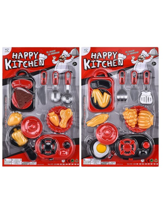 Κουζινικά Κόκκινα-Μαύρα & Φαγητά σε Καρτέλα 25x38cm ToyMarkt 971026