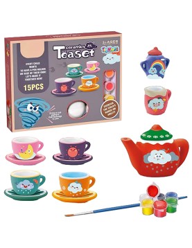Κεραμικό σετ Τσαγιού Χρωματισμού 15τεμ 25x19x4cm ToyMarkt 971150
