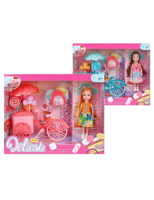 Κούκλα και Ποδήλατο με Γλυκά 25x20x7cm ToyMarkt 98241
