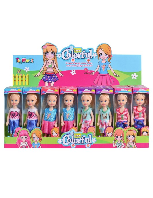 Κούκλα 12cm Πολύχρωμα Ρούχα 4x15x3cm ToyMarkt 98250