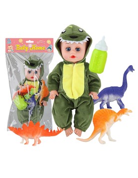 Μωρό 35cm Πυτζάμα Δεινοσαυράκι με ήχο Σακούλα 20x40x9cm ToyMarkt 98252