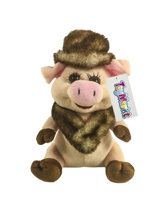 Γουρουνίτσα με Καπέλο και Γουνάκι 17cm ToyMarkt 99430