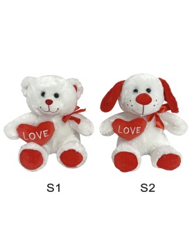 Αρκουδάκι με Φιόγκο &amp; Κόκκινη Καρδιά 30cm ToyMarkt 99447